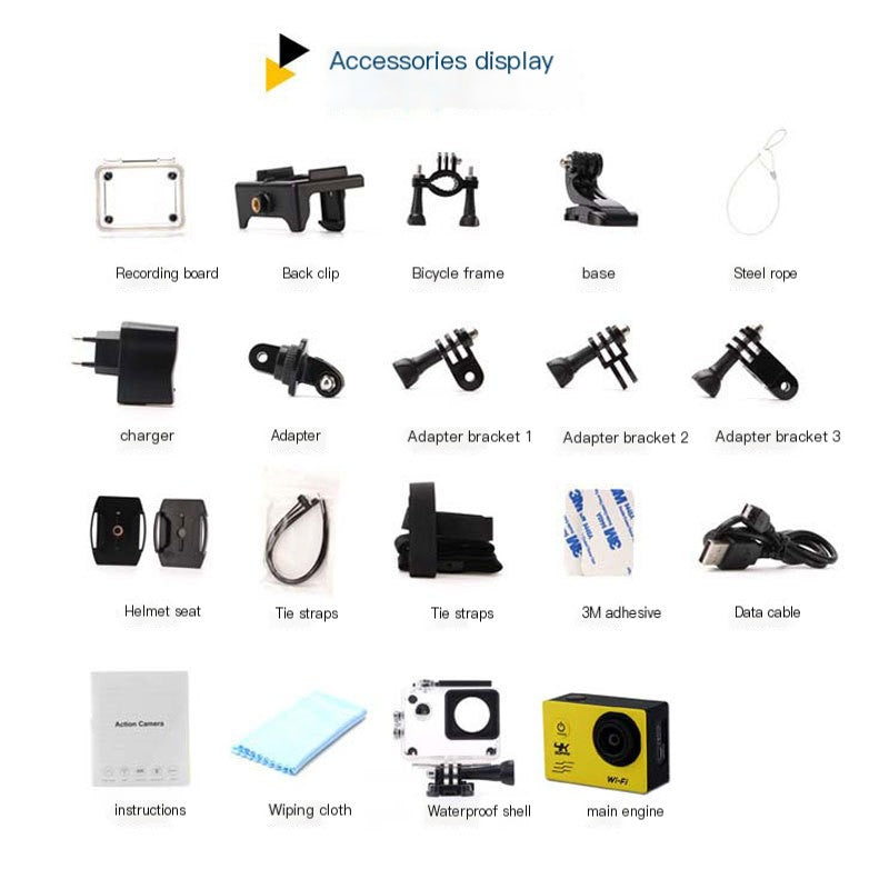 4K HD Waterproof Sports Camera with WiFi - F60 Model